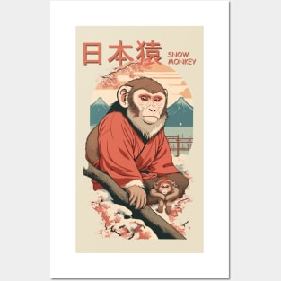 snow monkey Posters and Art